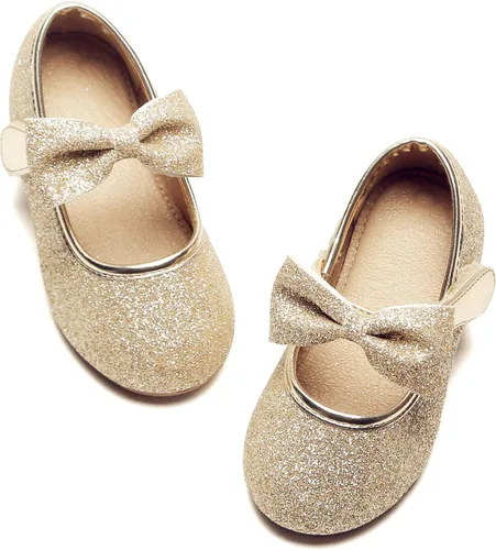 Felix & Flora Zapatos de vestir para niñas pequeñas - Zapatos planos Mary Jane para niñas de flores, zapatos de ballet para fiestas y bodas