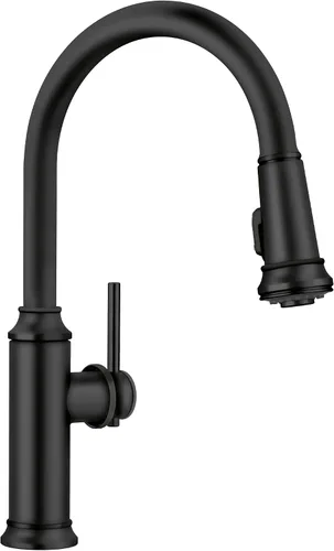 Empressa - Grifo de cocina desplegable (1.5 GPM, color negro mate)