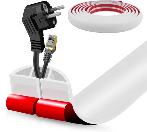 Miniatura 43 de Cubierta autoadhesiva para cables de suelo, gestión de cables de 3.3 pies, protector de tira de extensión para cables, evita tropiezos de cables