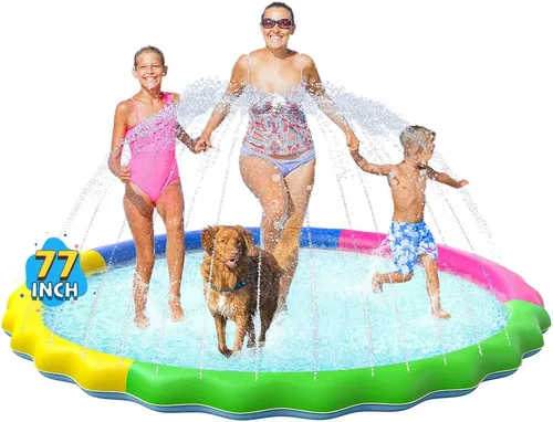 Miniatura 21 de VISTOP - Alfombrilla antideslizante para niños y perros, juguetes acuáticos de verano para piscinas de aspersión - Alfombrilla divertida para jugar