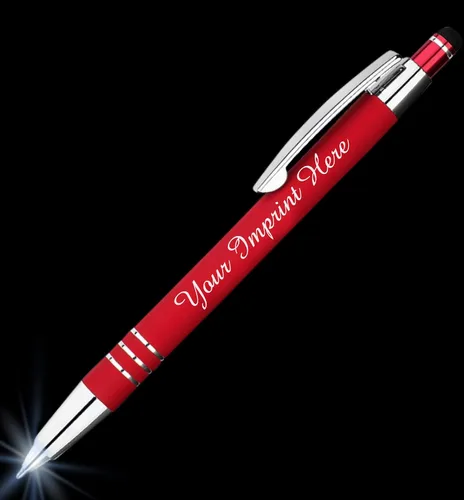 Miniatura 3 de ExpressDesigns™ - Set de regalo de bolígrafos personalizados - Paquete de 2 Linterna LED de metal suave al tacto con caja de regalo Bolígrafo