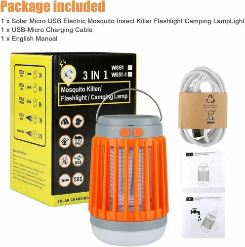 Miniatura 3 de Solar USB Mosquito Killer Luz Electrónica Mosca Bug Insecto Zapper Trampa Plaga Lámpara