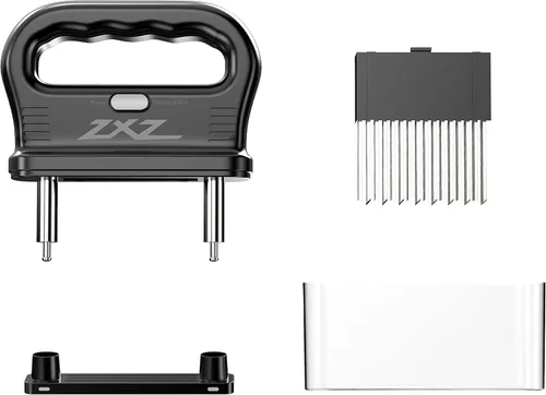 Miniatura 6 de ZXZ Mazo ablandador de carne de alta calidad, 48 cuchillas de acero inoxidable, ideal para carnes marinadas, carne de res, filetes, pollo, aves