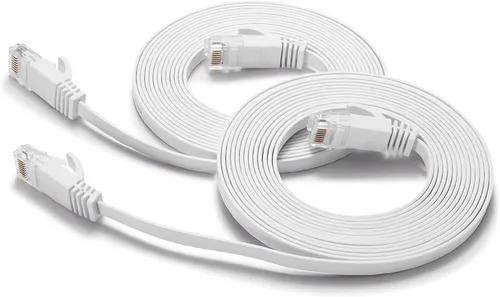 Miniatura 9 de BUSOHE Cable Ethernet Cat6 de 20 pies, color blanco, Cat-6 plano RJ45 para computadora, Internet LAN, red Ethernet, cable de conexión Ethernet - 20