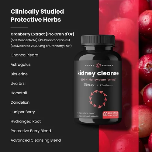 Miniatura 7 de NutraChamps Paquete de 2 cápsulas de limpieza hepática y cápsulas de limpieza renal