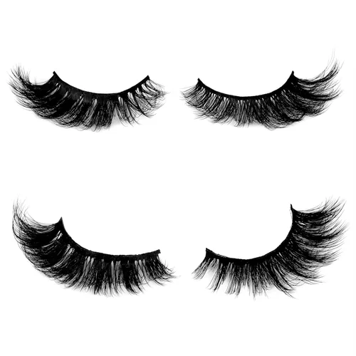 Miniatura 813 de Pooplunch - Pestañas postizas finas de visón sintético, estilo ojo de gato, naturales, cruzadas, tipo racimo, efecto 8D de volumen, tiras