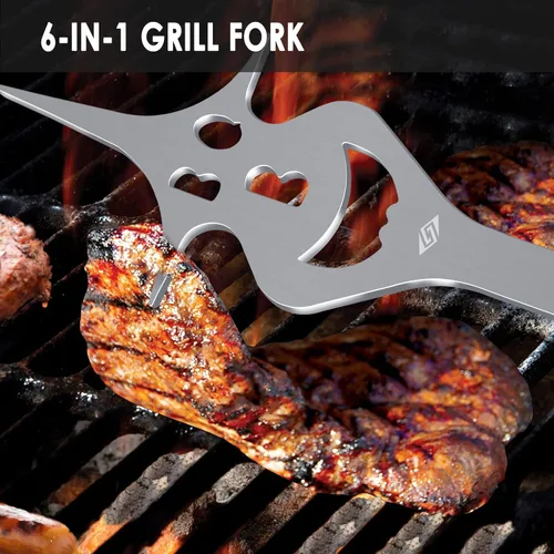 Miniatura 4 de Juego de herramientas para barbacoa STEVEN-BULL S, accesorios para barbacoa extra largos, accesorios para parrilla para parrilla al aire libre
