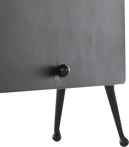 Miniatura 4 de Deco 79 Reloj rectangular de metal con esfera de reloj manchada de té, 10 x 3 x 8 pulgadas, negro