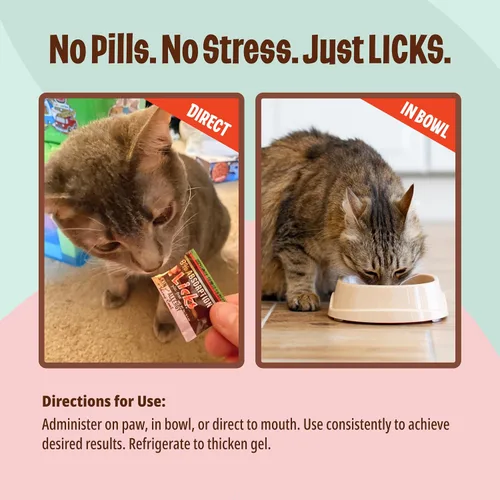 Miniatura 6 de Licks Skin & Allergy Support - Gel para alergias para gatos - Aceite de pescado Omega 3, vitamina C, cúrcuma e inositol - Apoyo saludable