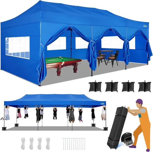 Miniatura 252 de COBIZI Tienda de campaña desplegable de 6.6 x 6.6 pies, toldo resistente, fácil de instalar, impermeable, para exteriores, fiestas, playa, jardín