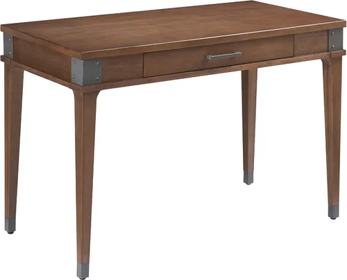 Miniatura 14 de Leick Home Sage 85430 - Escritorio esquinero de oficina, madera maciza, con cajón frontal para teclado, color blanco blanco (White/Brushed Nickel)