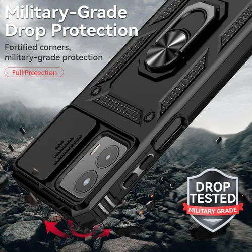 Miniatura 5 de Funda para Moto G 5G 2023 con cubierta deslizante para cámara protector de pantalla HD [grado militar de 16 pies probada en caídas] Soporte de Negro