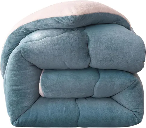 Miniatura 8 de ZTGL Edredón de algodón cálido para invierno, edredón de invierno de terciopelo de cordero, manta de cachemira de cordero para cama doble, núcleo