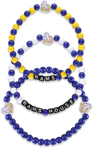 Miniatura 27 de FOCO NFL unisex-adult NFL Team Logo Officially Licensed 3-Pack Beaded Friendship Bracelets Cuentas