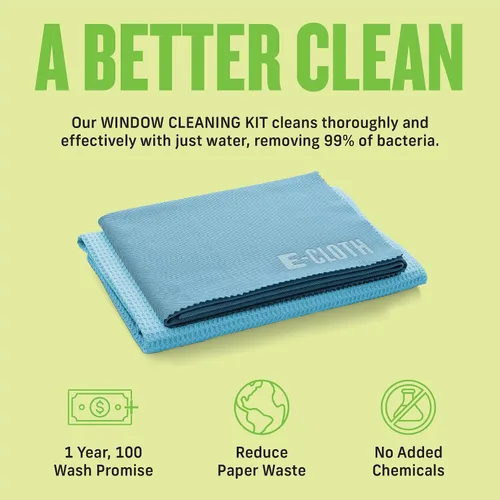Miniatura 5 de E-Cloth Paño de limpieza de ventanas, embalaje ecológico, paño de limpieza de vidrio, ventanas sin rayas con solo agua, kit de toallas de microfibra