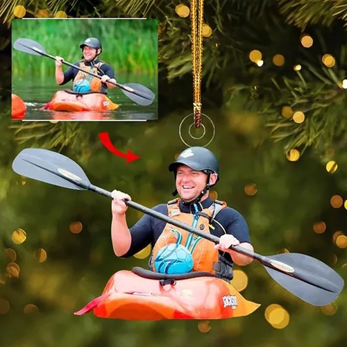 Miniatura 12 de Adorno de Árbol de Navidad Personalizado, Adorno de Forma Plana con Foto Personalizada, Adornos Acrílicos Planos 2D, Adornos Acrílicos con Foto