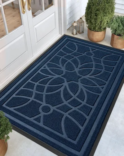 Miniatura 23 de DEXI - Felpudo para puerta exterior, alfombra de entrada de perfil bajo y resistente antideslizante para el recibidor, alfombras de bienvenida que
