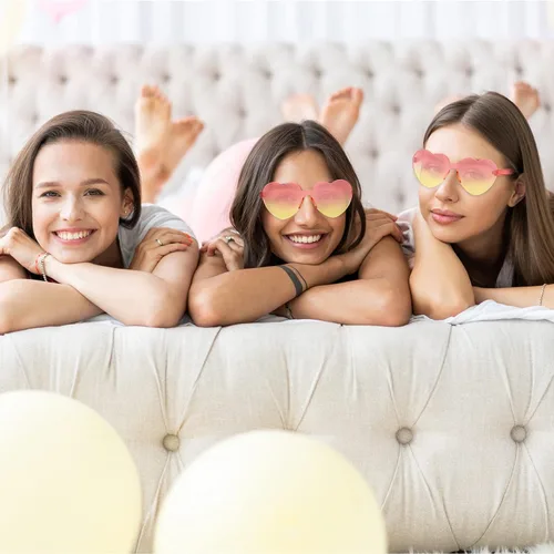 Miniatura 4 de Maxdot - Lentes de sol transparentes sin marco con forma de corazón para fiestas