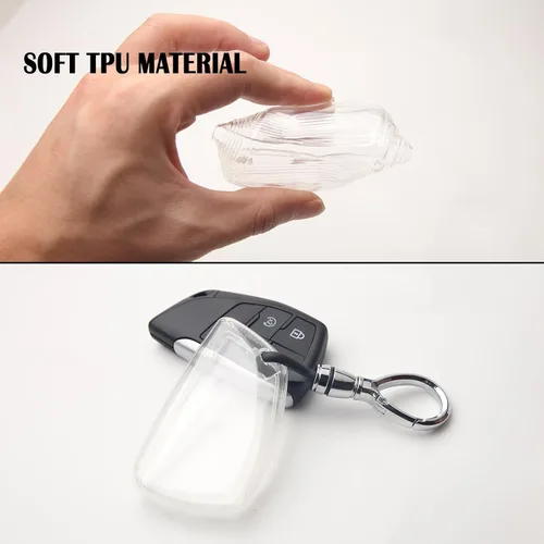 Miniatura 3 de Funda para llavero GMC Chevy con llavero antipérdida, funda de protección de TPU suave transparente compatible con Silverado Sierra Equinox Blazer