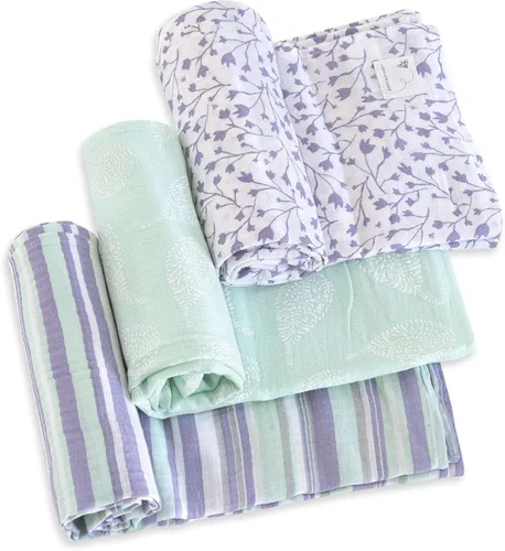 Miniatura 6 de Burt's Bees Baby - Mantas de muselina de algodón para bebé, paquete de 3, multiusos, ligeras y transpirables, 100% algodón orgánico estrellas