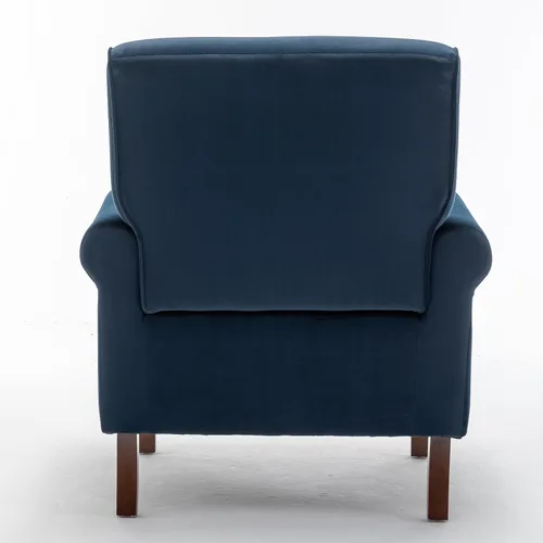 Miniatura 4 de Container Furniture Direct Sillón clásico con marco de madera de abedul y cómodos reposabrazos enrollados, sillones para sala de estar, dormitorio