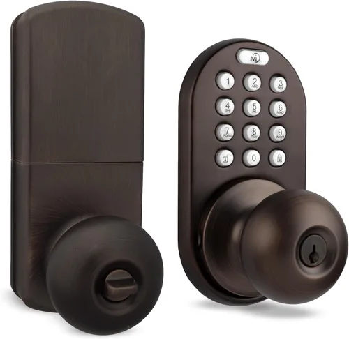 Miniatura 8 de MiLocks TKK-02SN Tkk-Sn: cerradura digital para perilla de puerta con teclado electrónico, níquel satinado, teclado, sin llave