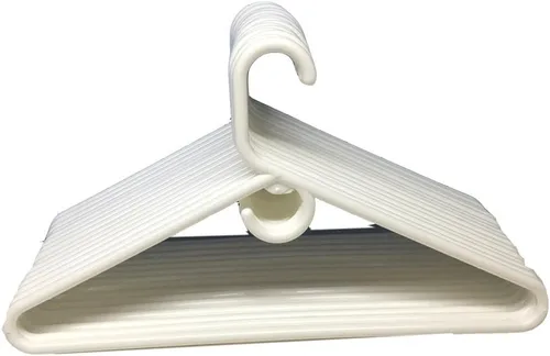Miniatura 4 de Colgadores de tela tubulares de alta resistencia Jumbo de plástico para adultos capa de tela traje armario organización percha - blanco (10)