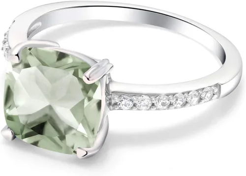 Miniatura 54 de Gem Stone King Anillo de compromiso de plata de ley 925 con piedra preciosa de corte cojín de 0.315 in Anillo de compromiso de aniversario de boda