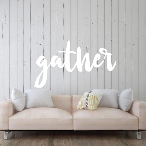 Miniatura 7 de Gather" Sign Wall Art Decal - Cursive Large Living Room Wall Décor Sticker - Family and Friends Themed Home Wall Decoration - Perfect for Living
