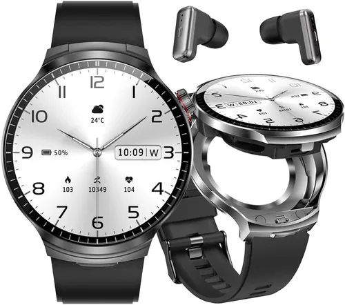 Reloj inteligente con auriculares, reloj inteligente Bluetooth 2 en 1, pantalla HD IPS de 1.85 pulgadas, reloj inteligente para hombres y mujeres,