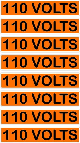 Marcador eléctrico de línea de conducto, 8 unidades, naranja, negro, Safety Decal Unlimited de alto voltaje, 110, 115, 120, 208, 220, 240 voltios,