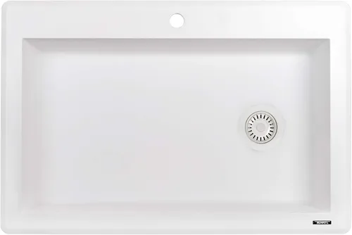 Miniatura 6 de Ruvati epiGranite RVG1033WH - Fregadero de cocina de cuarzo compuesto de granito de montaje superior, 33 x 22 pulgadas, color blanco ártico