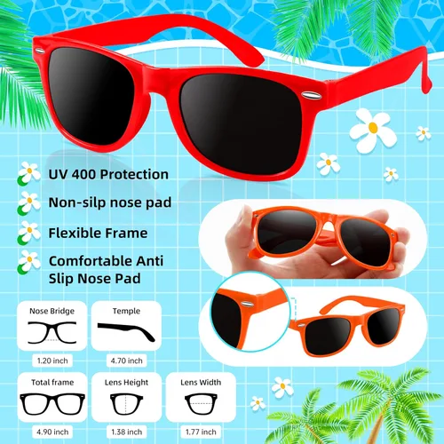 Miniatura 9 de Kids Sunglasses Party Favors Bulk, Neon Sunglasses with UV400 Protection for Gilrs Boys Kids