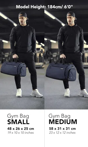 Miniatura 3 de Fitgriff Bolsa de gimnasio para hombres y mujeres con compartimento para zapatos y artículos húmedos, bolsa de lona para viajes, deportes, fitness