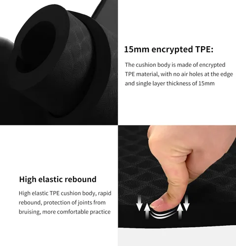Miniatura 5 de nuveti Tapete Grande para Ejercicios - Tapete de Yoga de 15mm/20mm/30mm de Grosor Tapete de Ejercicios para Fitness, Yoga, Pilates, Estiramientos