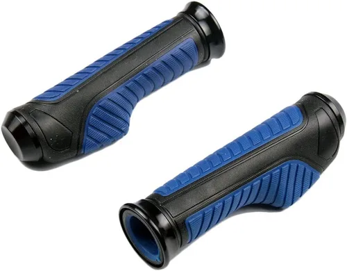 Miniatura 2 de Agarraderas de gel para manillar azul con tapa negra compatible con Honda Nighthawk 650 1983