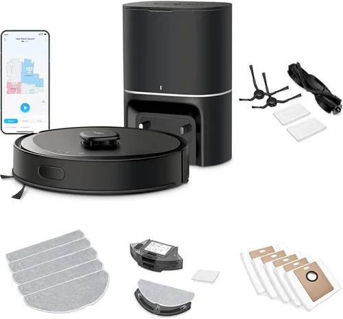 Miniatura 12 de Tapo - Aspiradora y fregona robot con navegación inteligente LiDAR, 5300 Pa máx, tasa de recolección de polvo del 97%+, limpieza personalizable