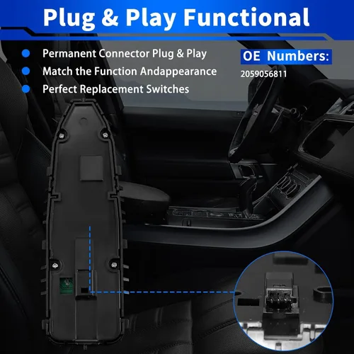 Miniatura 4 de Interruptor principal de ventana eléctrica para: Mercedes-Benz C300 C63s AMG 15-18 GLC300 C350e C63 AMG 16-18 C43 AMG GLC43 AMG 17-18, botón