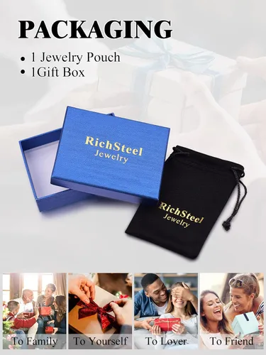Miniatura 7 de Richsteel Collar brillante de circonita cúbica con letras de burbujas para hombres y mujeres, chapado en oro de 18 quilates, joyería con monograma