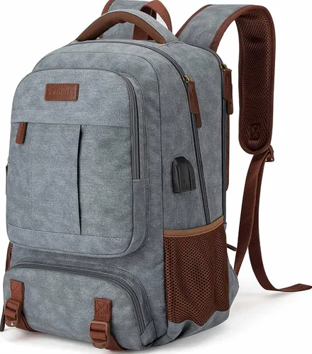 Miniatura 12 de Tzowla - Mochila de tela para portátil, mochila para hombres y mujeres, mochila para trabajo y viajes, compatible con portátil de 15.6 pulgadas