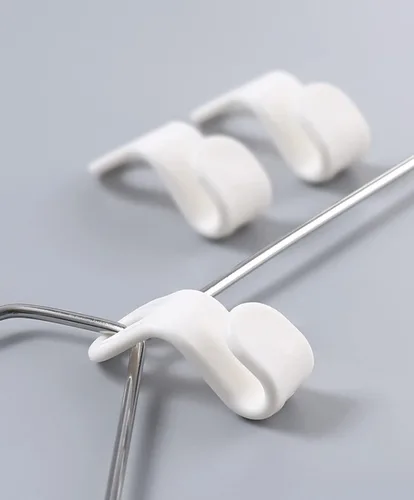 Miniatura 7 de 100 conectores para colgar ropa, extensores de plástico resistentes, ganchos de conexión de terciopelo, ganchos de suspensión en cascada para 100