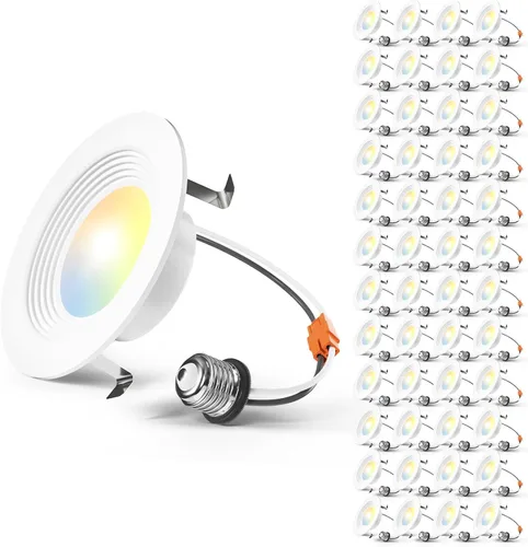 Miniatura 8 de Amico Iluminación empotrable LED 5CCT de 5/6 pulgadas, paquete de 48 unidades, regulable, clasificación IC y húmeda, 12.5 W = 100 W, 950 lm luces