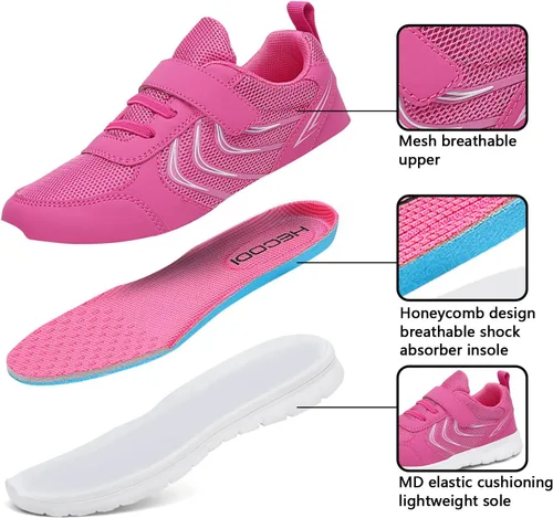 Miniatura 4 de hecodi Tenis deportivos para niños, ligeros, transpirables, con correa lavable, para correr, caminar