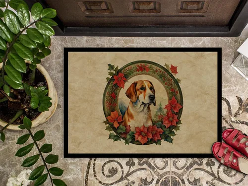 Miniatura 3 de Caroline's Treasures DAC2358JMAT English Foxhound Christmas Flowers Doormat Front Door Mat Indoor Outdoor Rugs for Entryway, Non Slip Washable Low