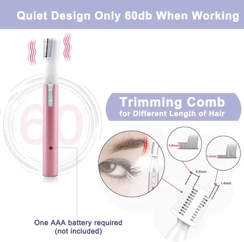 Miniatura 7 de LAIKME Recortador eléctrico de cejas para mujeres, depilación facial para hombres, mini depiladora para bikini, removedor de cara, barbilla