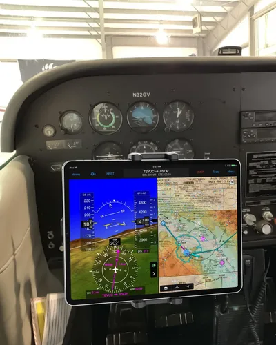 Miniatura 9 de Soporte de yugo para tableta, soporte de abrazadera de yugo para iPad para aviones, brazo de metal ajustable de 360° entrenador de aviación soporte
