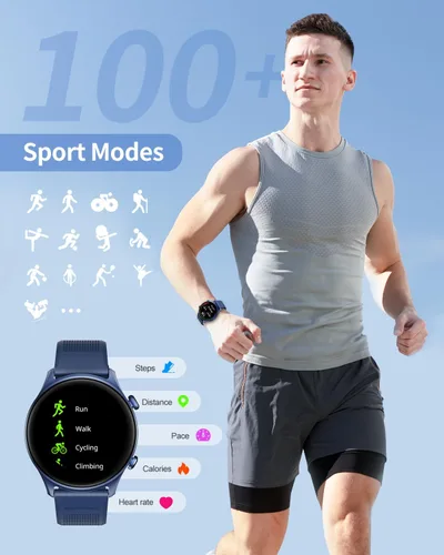 Miniatura 4 de RIVERSONG Reloj inteligente para hombres y mujeres (respuesta/hacer llamadas), reloj de fitness de 1.52 pulgadas con monitor rastreador para salud