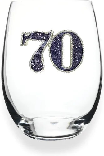 Miniatura 5 de THE QUEENS' JEWELS Happy Birthday - Copa de vino sin tallo, 21 onzas, regalo único para mujeres, cumpleaños, lindo, divertido, sin pintar, decorado