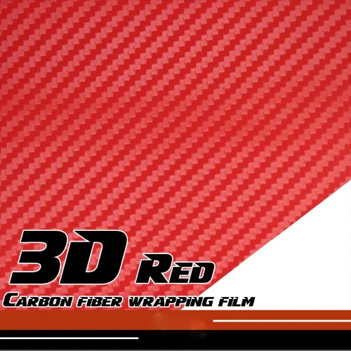 Miniatura 3 de Adhesivo en 3D de fibra de carbono de vinilo para envolver el coche, hoja adhesiva de vinilo para envolver el coche, rojo, 127 x 30 cm 50" x 11.8