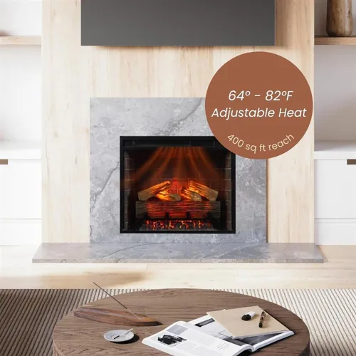 Miniatura 4 de Modern Ember Uptown - Inserto de chimenea eléctrica inteligente de 23 pulgadas, compatible con Alexa/WiFi, incluye control remoto, calentador